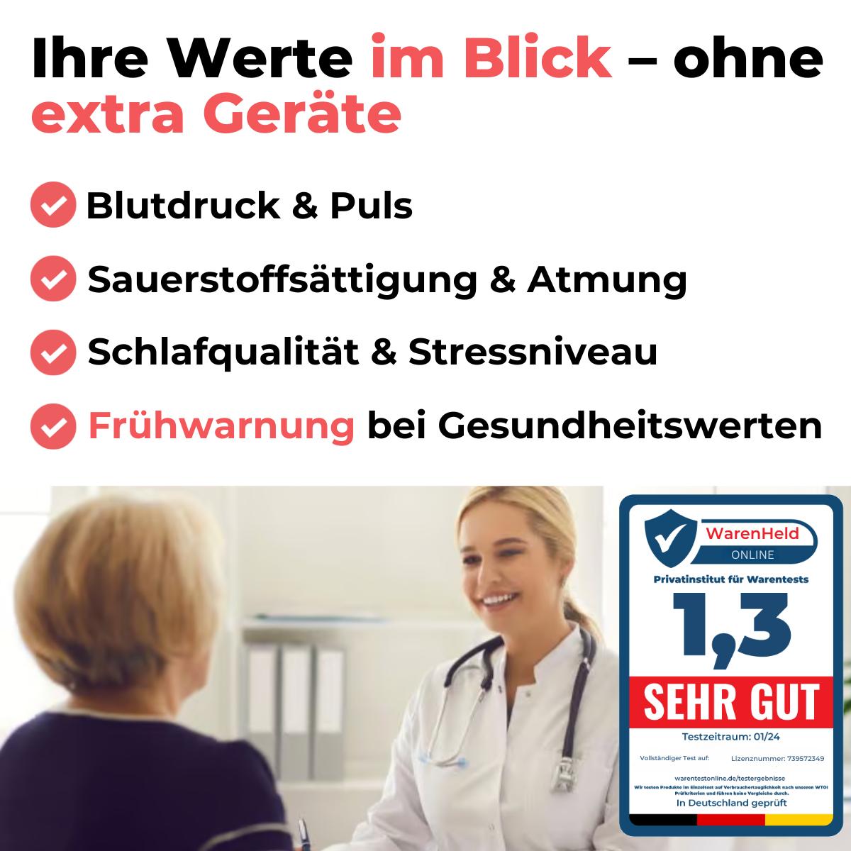 Cardanis Core  Notruf- & Gesundheitsuhr für Senioren
