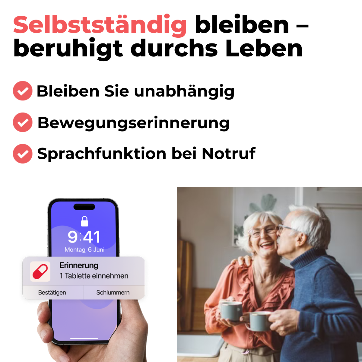 Cardanis Core  Notruf- & Gesundheitsuhr für Senioren