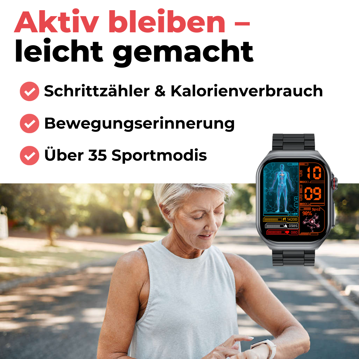 Cardanis Core  Notruf- & Gesundheitsuhr für Senioren
